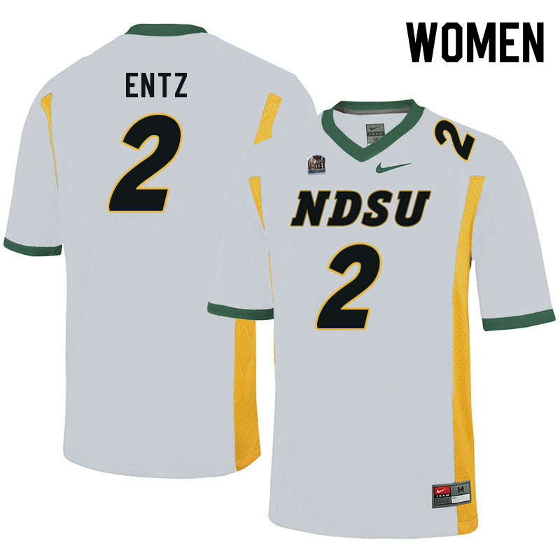 Women #2 Kellen Entz North Dakota State Bison College Football Jerseys Sale-White - Click Image to Close